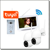 Комплект беспроводной домофон «SkyNet 700-Tuya (1+2)» 
